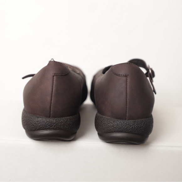 Dansko Mary Jane Dark Brown Leather Wedge Clogs Size 7 - Picture 4 of 6